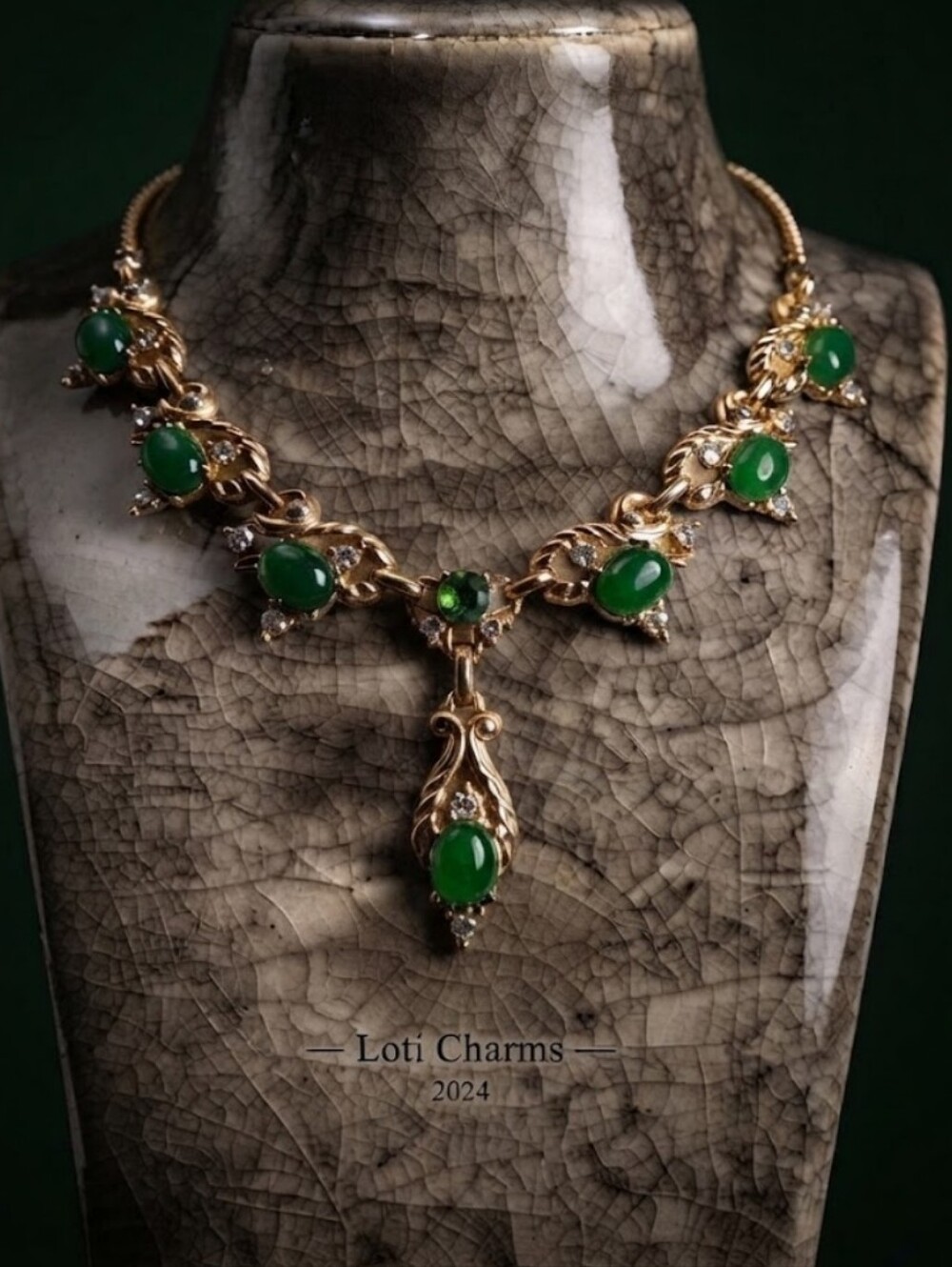 Genuine Green Malay Jade Vintage Necklace, Earrings, and Bracelet Set
